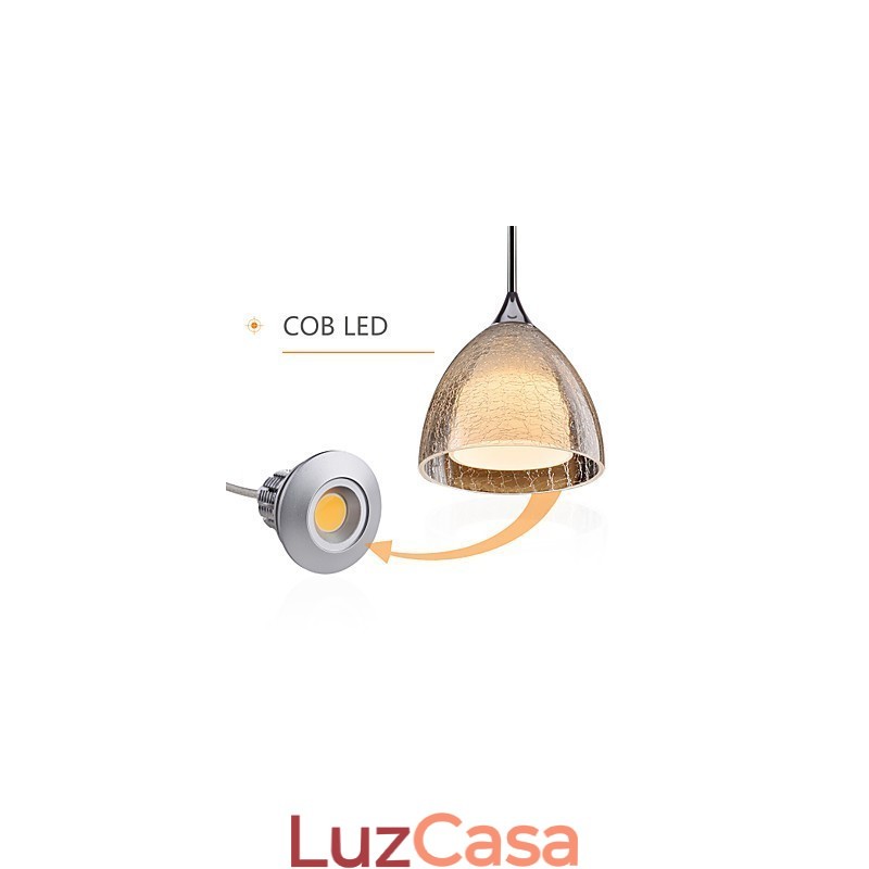3 Luzes Duas Camadas Pendente Ilha Luz Vidro Crack Cromado Polido