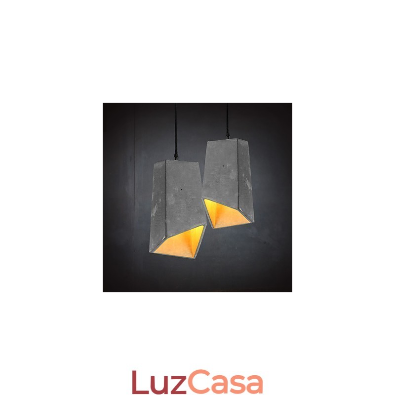 Luminária pendente de cimento retrô contemporânea e contraída