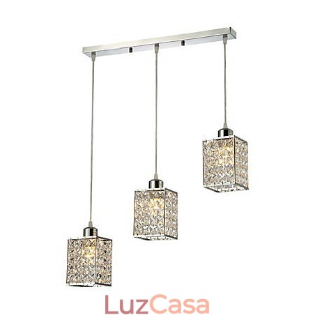 Luminária pendente moderna contemporânea de cristal galvanizado Luminária pendente moderna contemporânea de cristal galvanizado