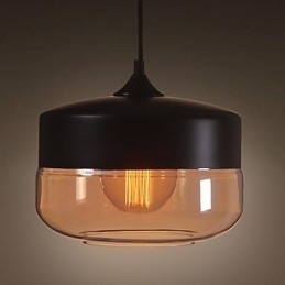 WestMenLights Vintage Modern Paint Glass Ceiling Lamp Pendant Light Preto 250mm de diâmetro