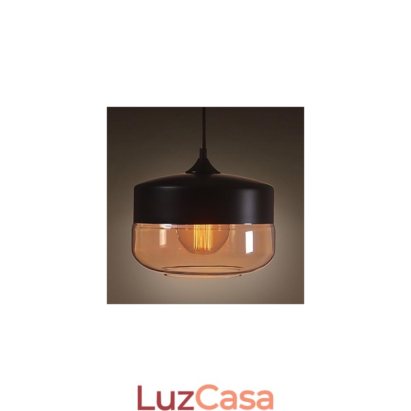 WestMenLights Vintage Modern Paint Glass Ceiling Lamp Pendant Light Preto 250mm de diâmetro