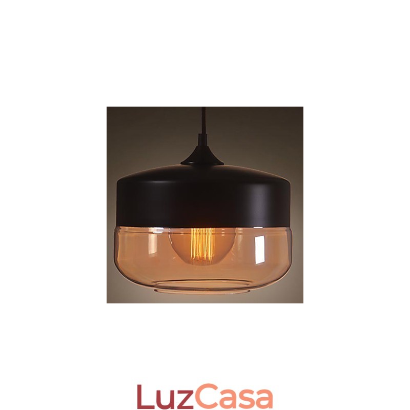 WestMenLights Vintage Modern Paint Glass Ceiling Lamp Pendant Light Preto 250mm de diâmetro