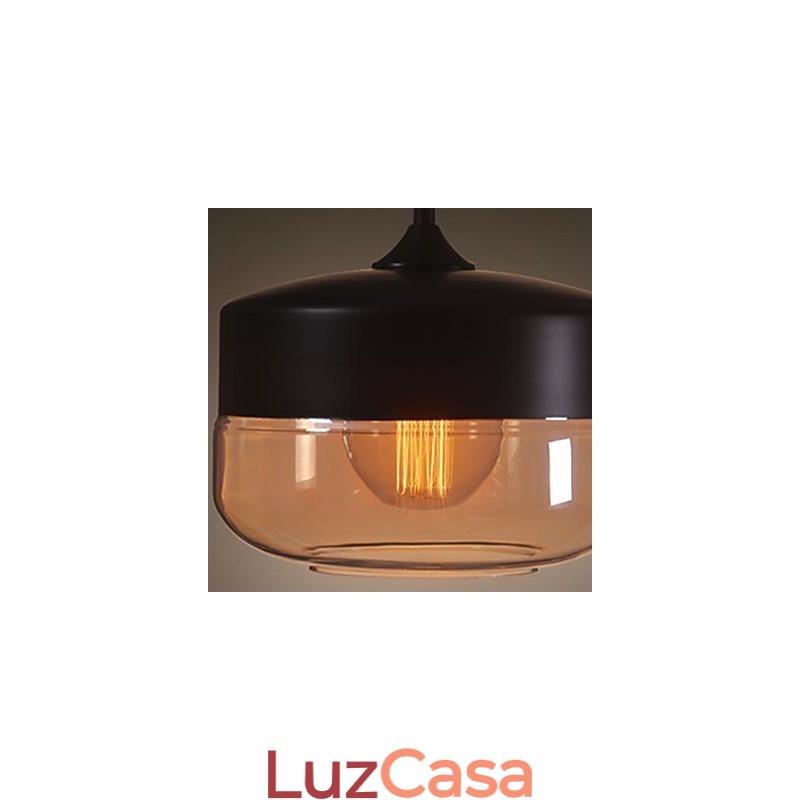 WestMenLights Vintage Modern Paint Glass Ceiling Lamp Pendant Light Preto 250mm de diâmetro