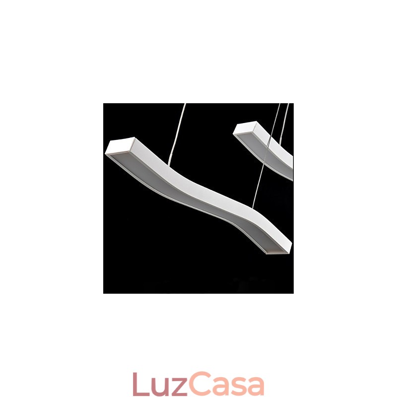 Luminária pendente de acrílico simples com design ondulado e moderno