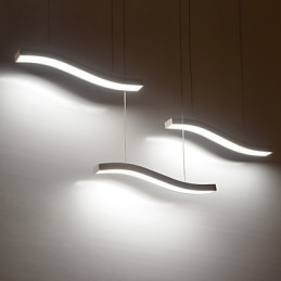 Luminária pendente de acrílico simples com design ondulado e moderno