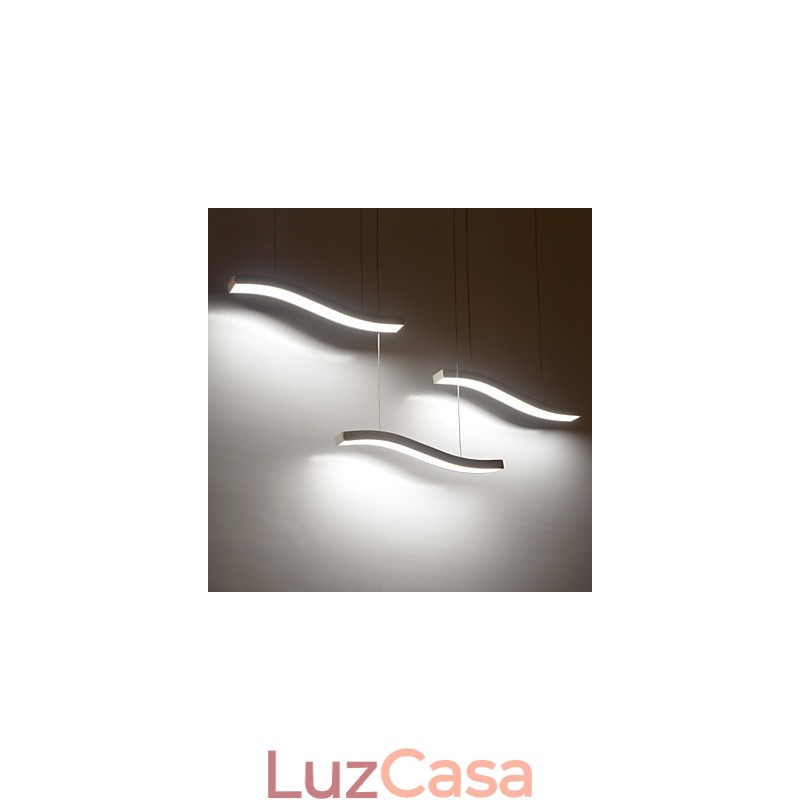 Luminária pendente de acrílico simples com design ondulado e moderno