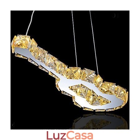 Luminária pendente de metal cristal contemporânea moderna Luminária pendente de metal cristal contemporânea moderna