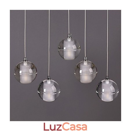 1 Luminária pendente de pedra de vidro cristalino Café Luminária pendente decorativa Iluminação pendente