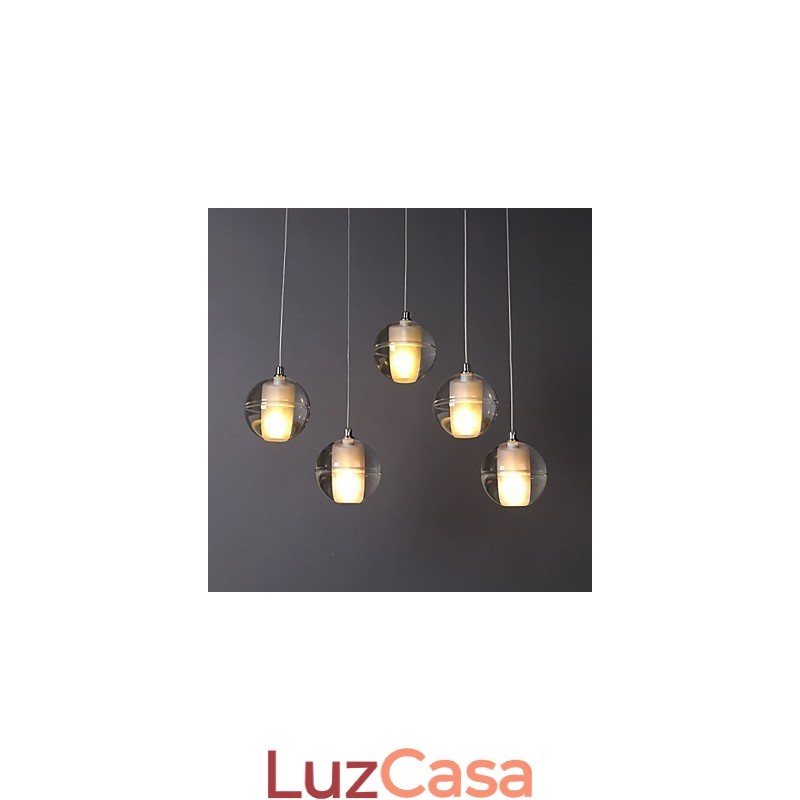 1 Luminária pendente de pedra de vidro cristalino Café Luminária pendente decorativa Iluminação pendente