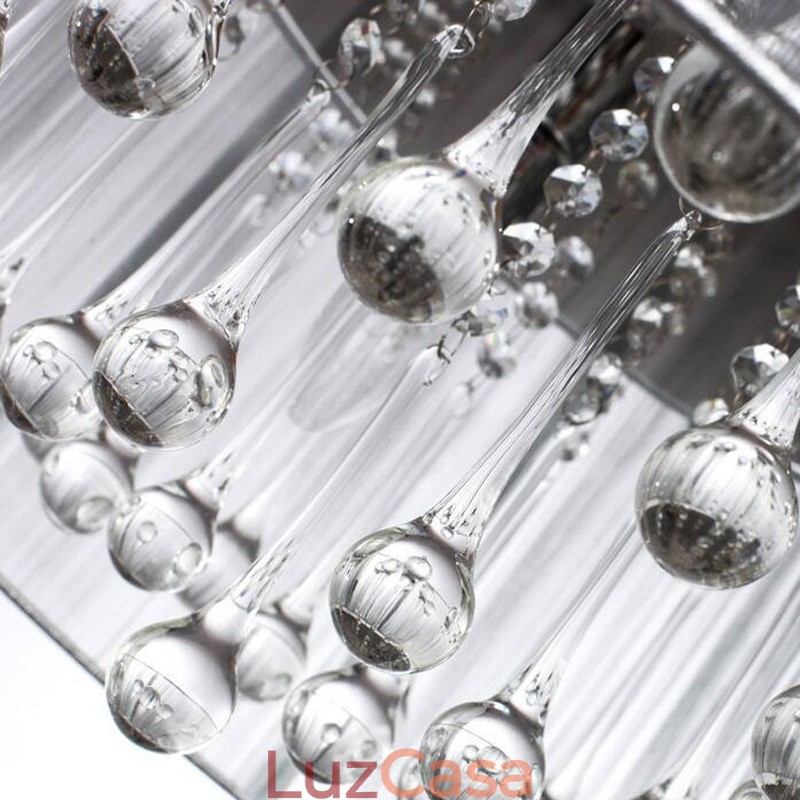 Lustre de cristal cromado clássico tradicional em metal