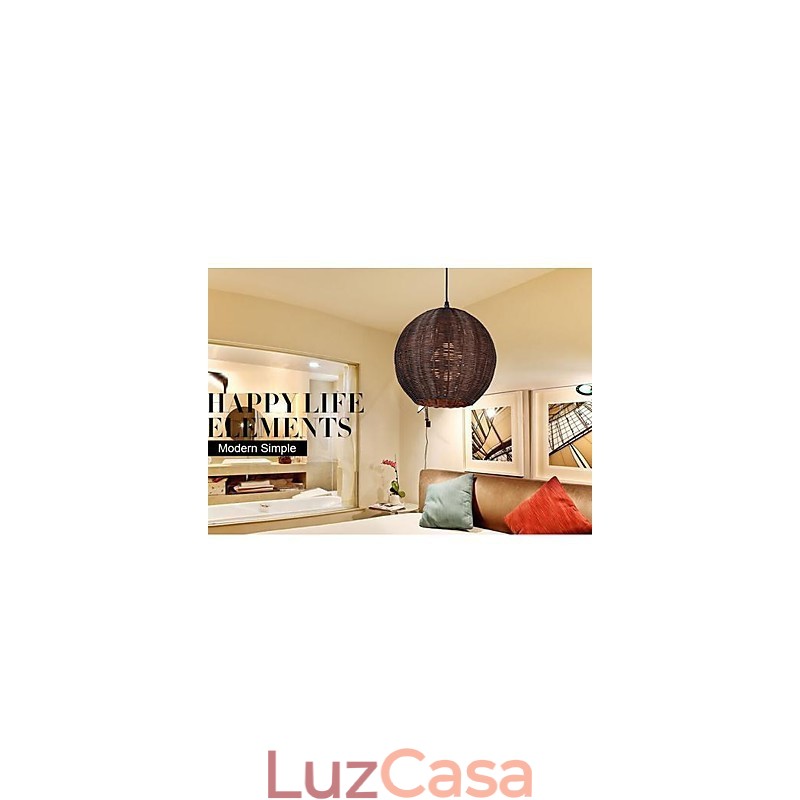 Luminária pendente de metal moderna e contemporânea com globo de país