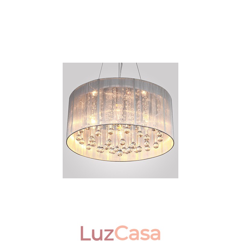 Lustre de cristal cromado clássico tradicional em metal