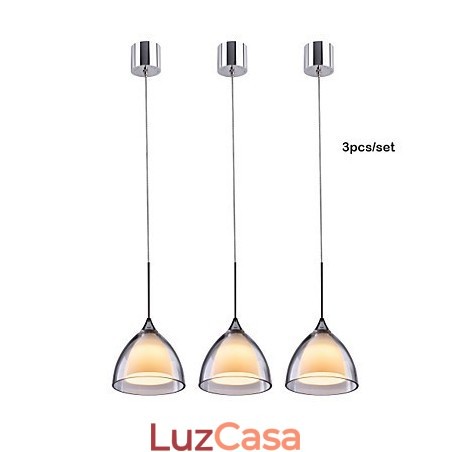 1 Luz Duas Camadas Pendente Ilha Luz Vidro Transparente Cromado Polido 1 Luz Duas Camadas Pendente Ilha Luz Vidro Transparente Cromado Polido