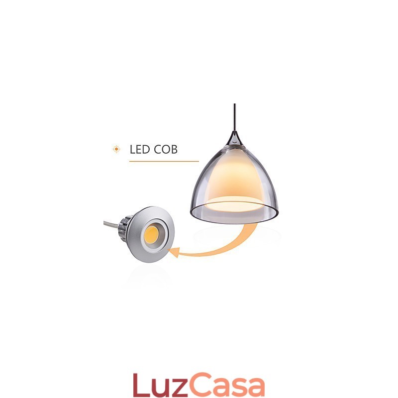1 Luz Duas Camadas Pendente Ilha Luz Vidro Transparente Cromado Polido