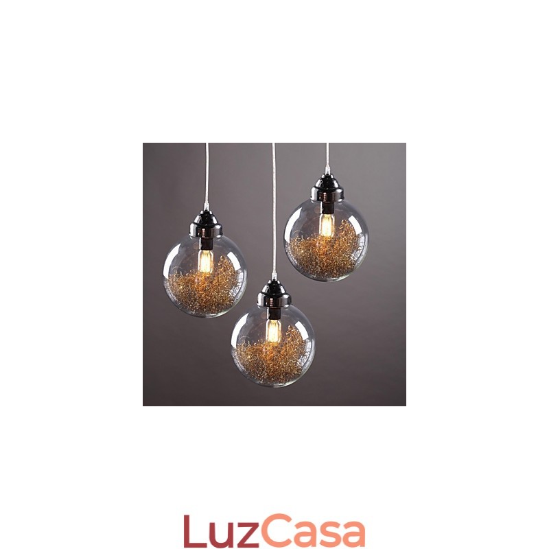 Moderno Contemporâneo Tradicional Clássico Vintage Lanterna Country Níquel Vidro Pingente Luz Jantar