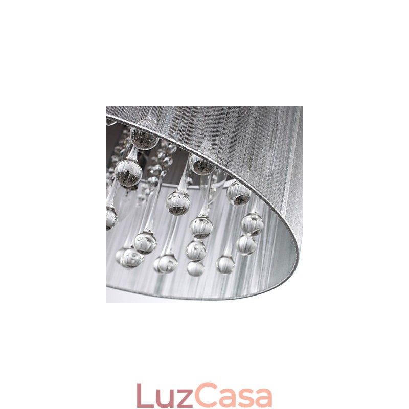 Lustre de cristal cromado clássico tradicional em metal