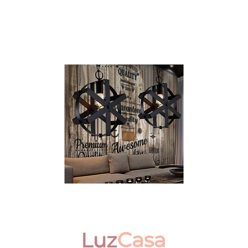 Lustre decorativo estilo vintage industrial redondo pendente loft decoração para casa