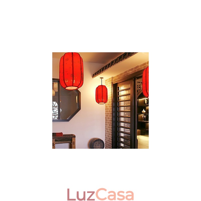 Archaize pele de carneiro lanternas vermelhas varanda droplight lâmpada luz