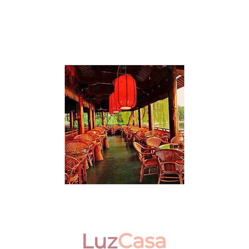 Archaize pele de carneiro lanternas vermelhas varanda droplight lâmpada luz