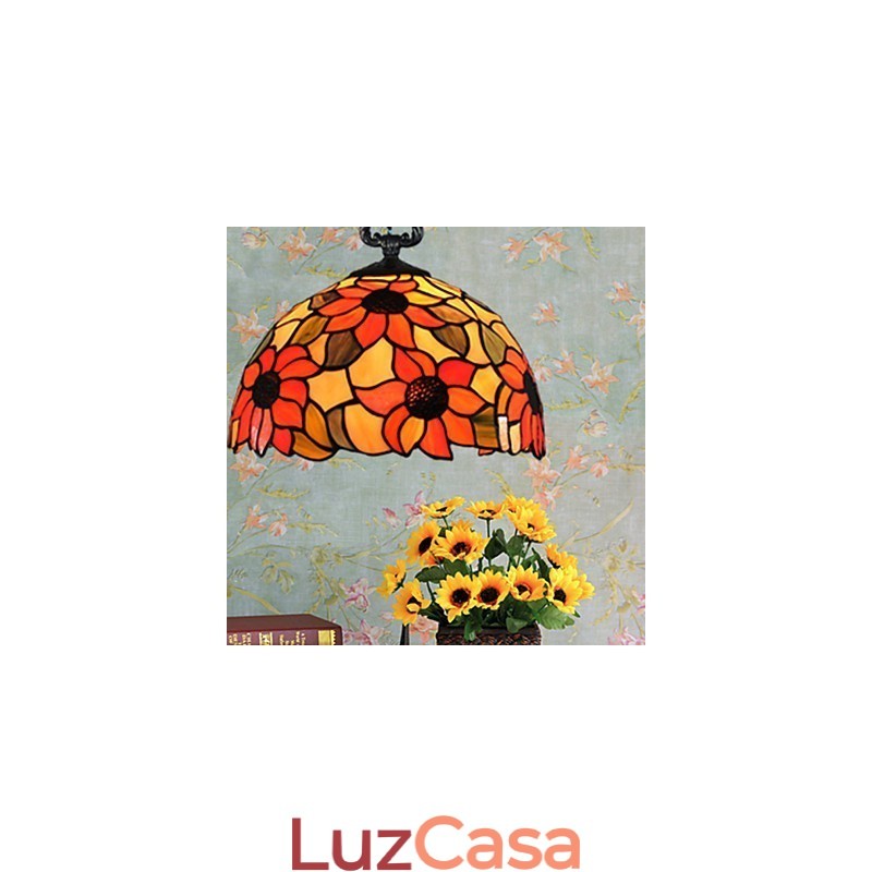 Lustre de vidro colorido de artes criativas rurais europeias que restauram formas antigas de luz de lâmpada