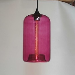 Pendente de design de garrafa 1 luz com cúpula transparente