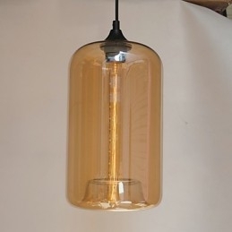 Pendente de design de garrafa 1 luz com cúpula transparente