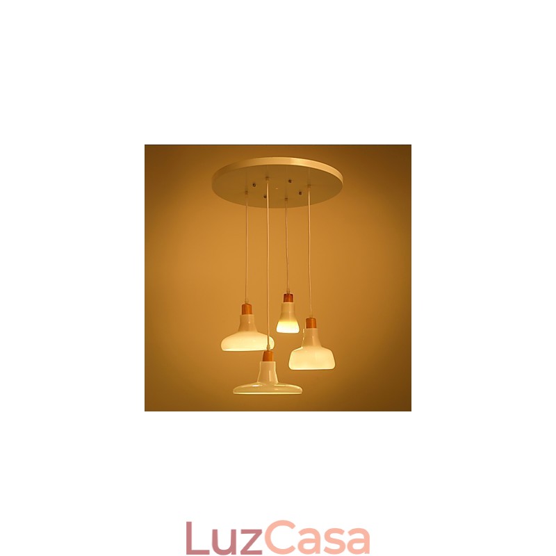 Pendente de 4 luzes com característica criativa e cúpula de ferro