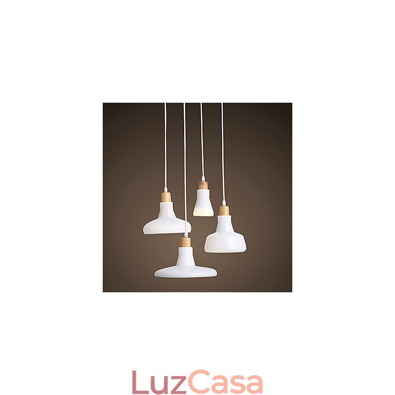 Pendente de 4 luzes com característica criativa e cúpula de ferro