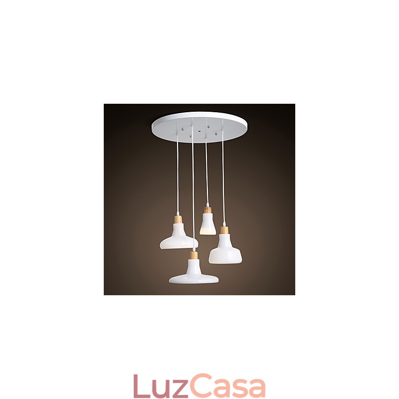 Pendente de 4 luzes com característica criativa e cúpula de ferro