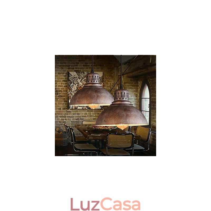 Luminária pendente de metal estilo retrô mini com pintura ao ar livre