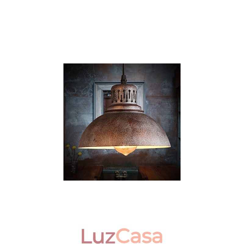 Luminária pendente de metal estilo retrô mini com pintura ao ar livre