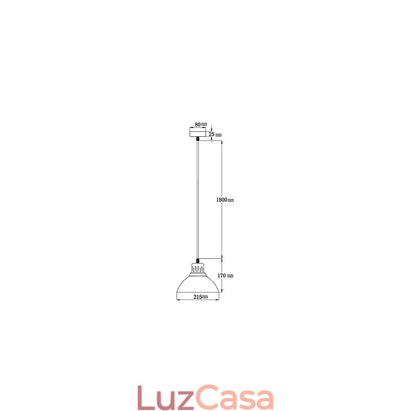 Luminária pendente de metal estilo retrô mini com pintura ao ar livre