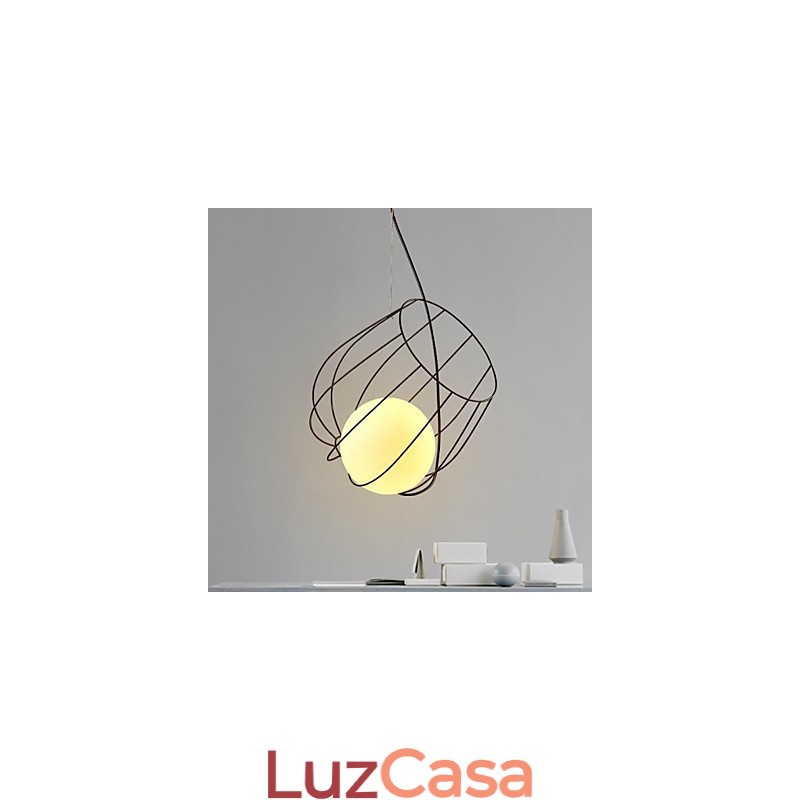 Luminária pendente de metal com design retrô