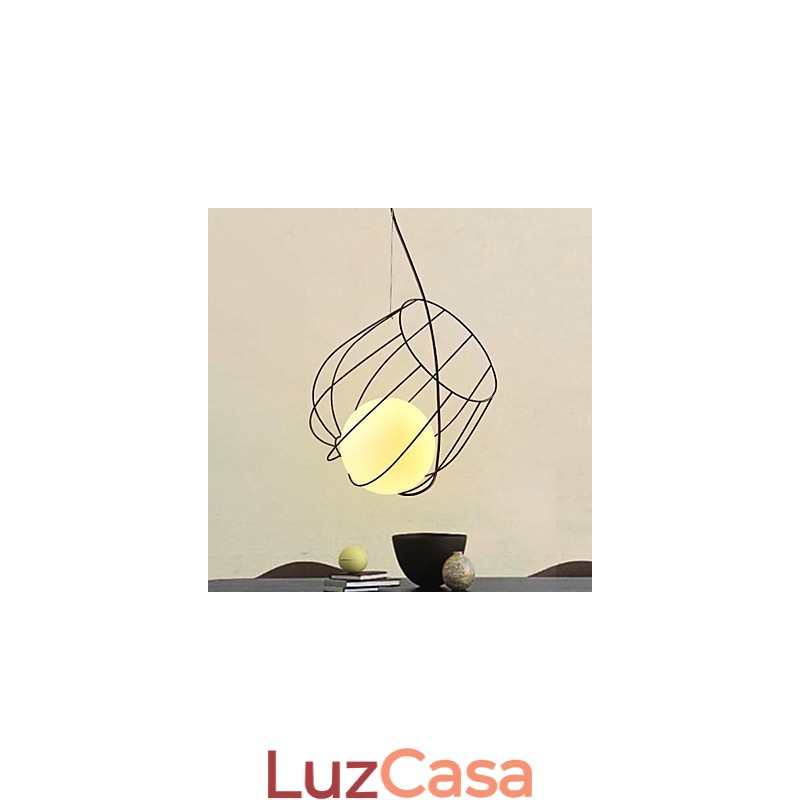 Luminária pendente de metal com design retrô