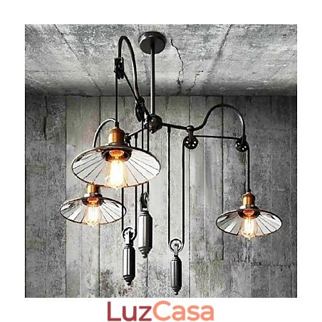 Lustre de metal com pintura estilo country vintage mini