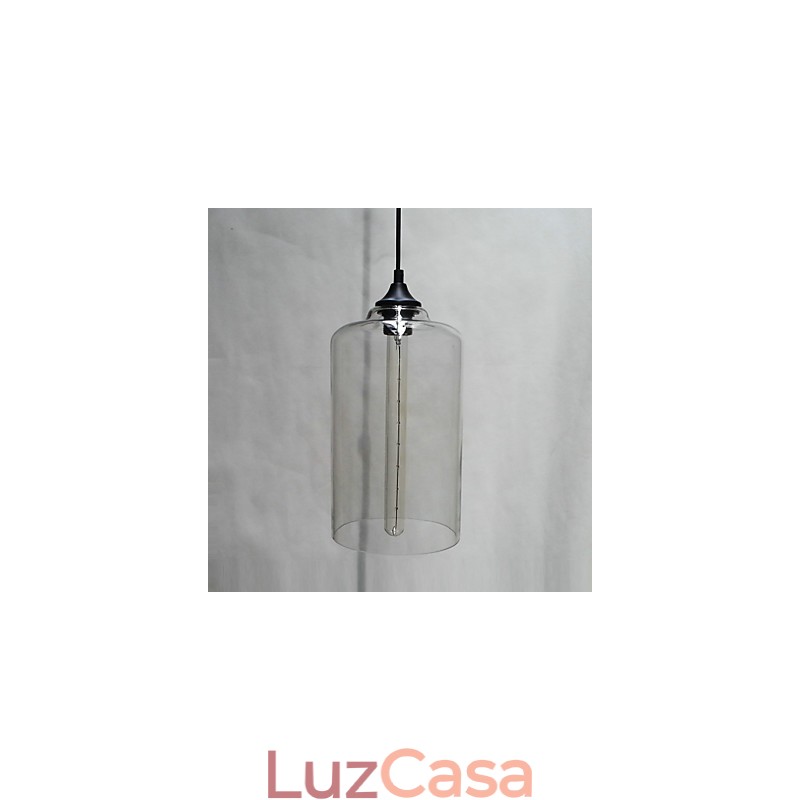 Garrafa Design Pendente 1 Luz Conciso Ferro Pintura