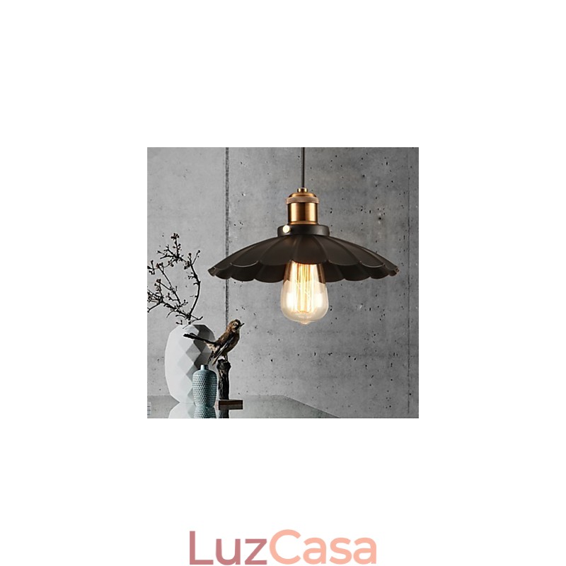 Lustre de ferro forjado vintage com guarda-chuva preto exclusivo