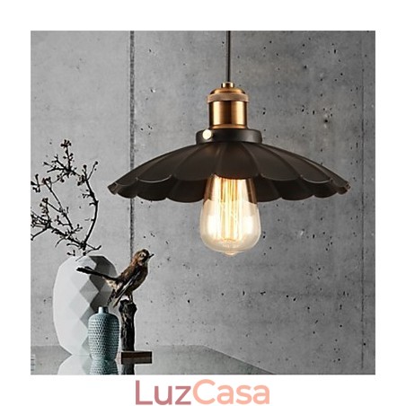 Lustre de ferro forjado vintage com guarda-chuva preto exclusivo Lustre de ferro forjado vintage com guarda-chuva preto exclusivo