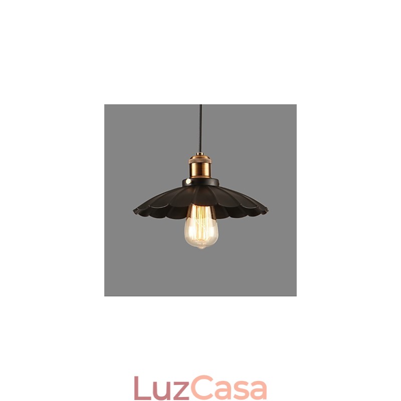 Lustre de ferro forjado vintage com guarda-chuva preto exclusivo