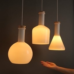 Linha de Garrafas de Vidro Mágico Branco Criativo Contemporâneo e Contratado Droplight