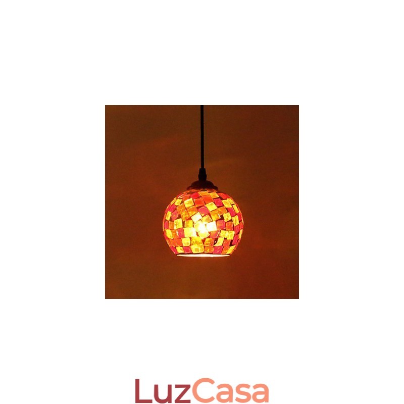 Luminária pendente de metal com pintura contemporânea moderna
