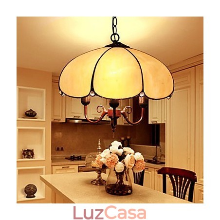 Lustre de vidro colorido de artes criativas rurais europeias que restauram formas antigas de luz de lâmpada Lustre de vidro colorido de artes criativas rurais europeias que restauram formas antigas de luz de lâmpada