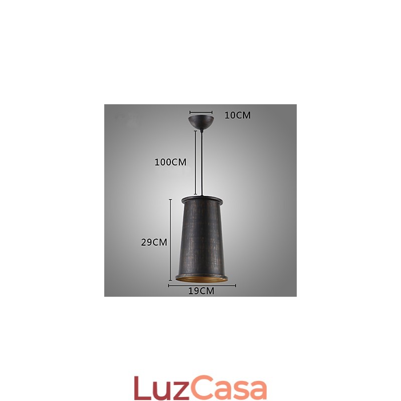 Luminária pendente de metal com design retrô