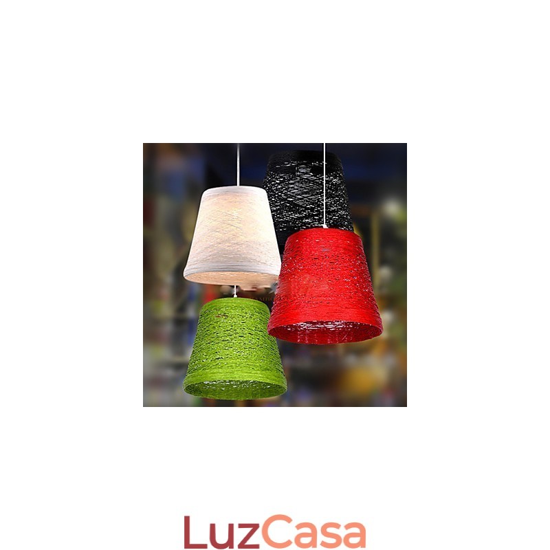 Lâmpada de teto suspensa de cabeça única moderna Rural Cany Art Woven Rattan