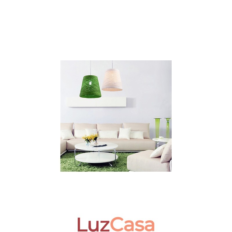 Lâmpada de teto suspensa de cabeça única moderna Rural Cany Art Woven Rattan
