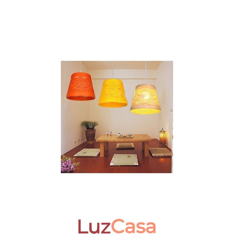 Lâmpada de teto suspensa de cabeça única moderna Rural Cany Art Woven Rattan