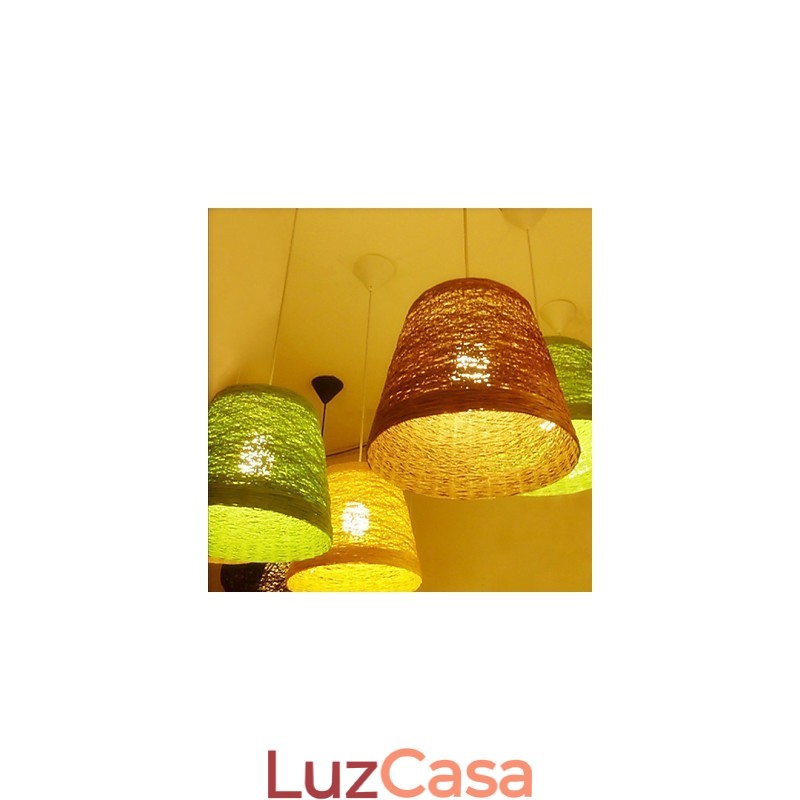 Lâmpada de teto suspensa de cabeça única moderna Rural Cany Art Woven Rattan