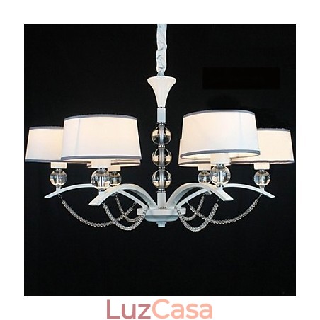 Lustre moderno contemporâneo de cristal cromado em tecido Lustre moderno contemporâneo de cristal cromado em tecido