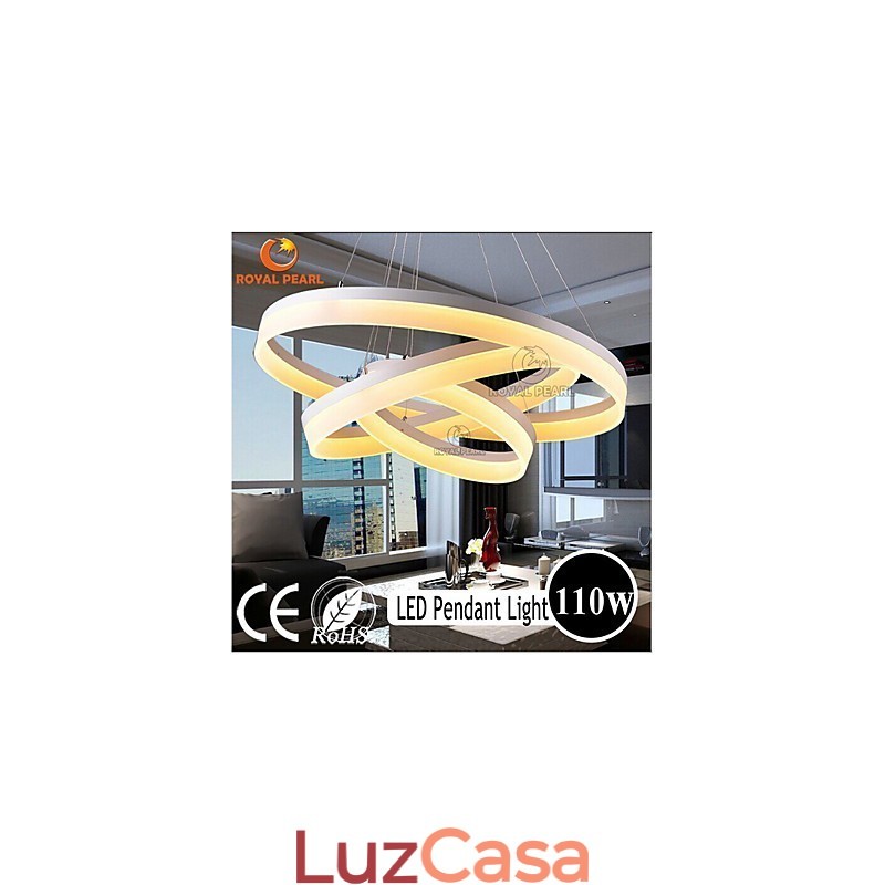 Venda quente cor branca acrílico moderno pendurado luz 130W