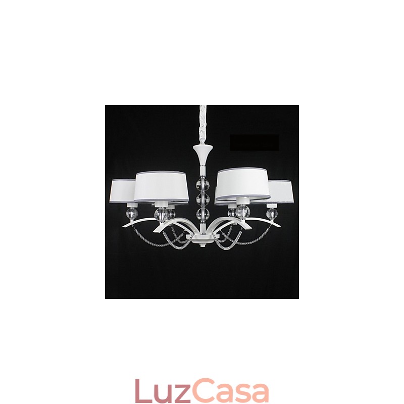 Lustre moderno contemporâneo de cristal cromado em tecido